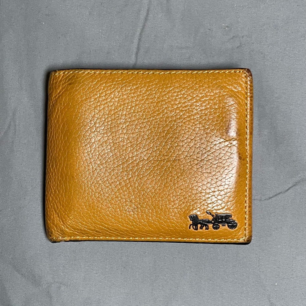 Coach Men's Leather Wallet - Camel Leather